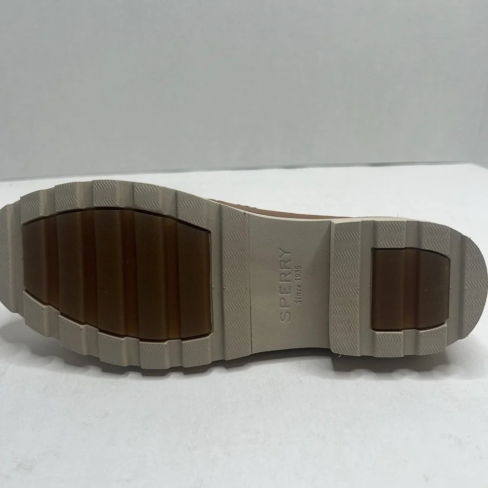 Sperry Top-Sider A/O Lug Loafer Women’s 8 M Tan Leather Platform Shoes NIB